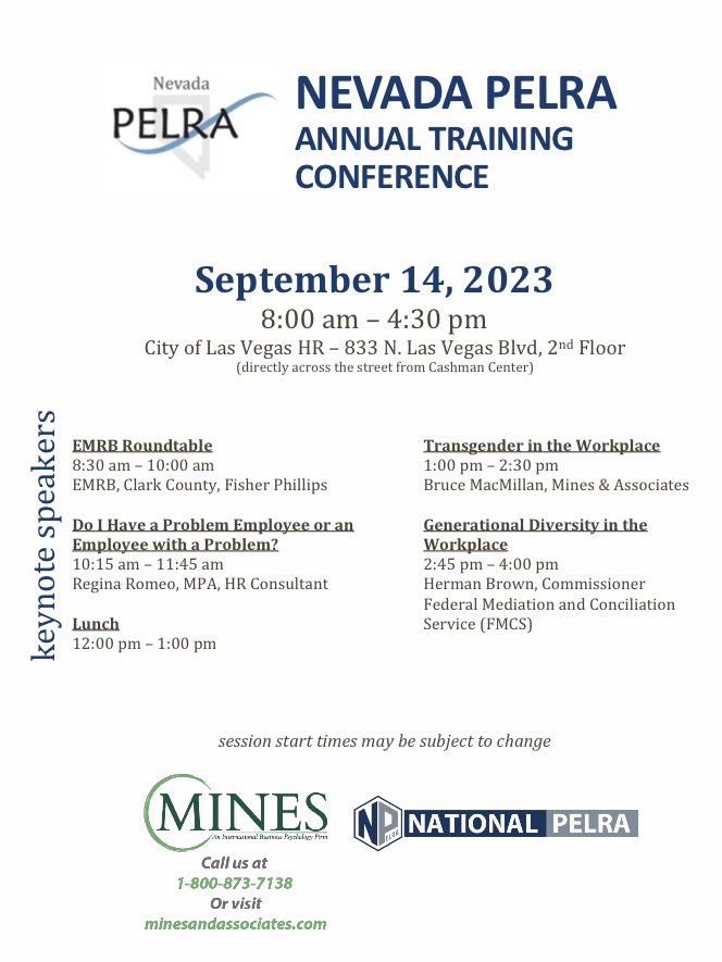 NevadaPELRA's tweet photo. #NVPELRA and Nevada #PSHRA members, hope you can join us for our Annual State Training Conference in Las Vegas https://t.co/DWPJqnEMqy