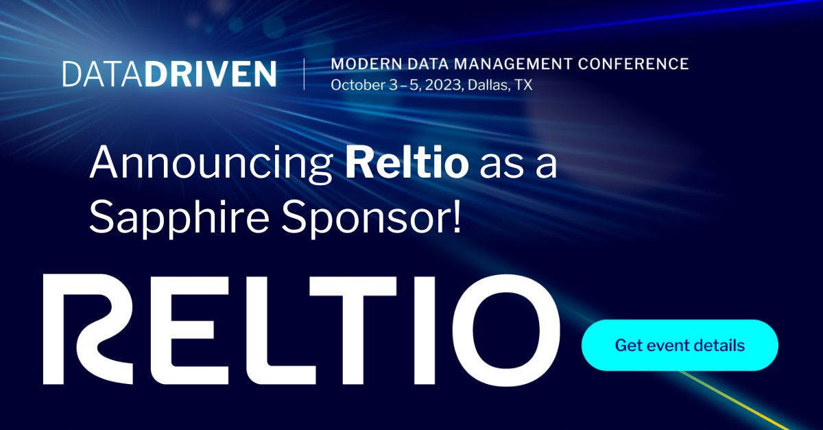 We are thrilled to announce @Reltio as a Sapphire sponsor! We can't wait to see them and all of our other sponsors later this year. Have you reserved your spot yet? Register here: datadriven.reltio.com/event/b53bd96f…