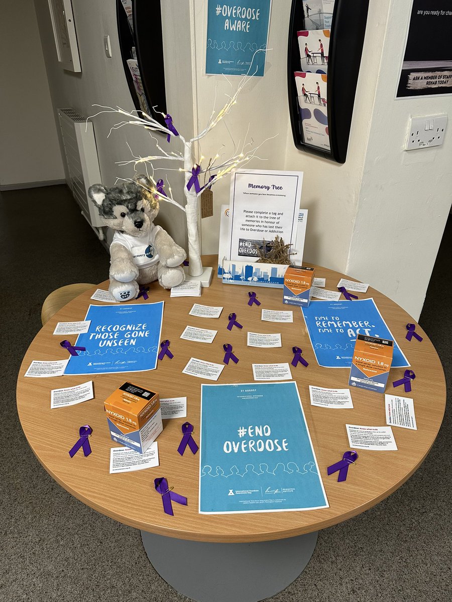 RecoveryNearYou's tweet photo. On @IOAD2023 we remember those who lives have been lost, join RNY in leaving your memory of someone who is no longer here as a result of overdose! 

#IOAD #endstigma #weseeyou #wearpurple #overdose #awareness #naloxone #rny #memory #memorytree https://t.co/zhPhgIclwJ