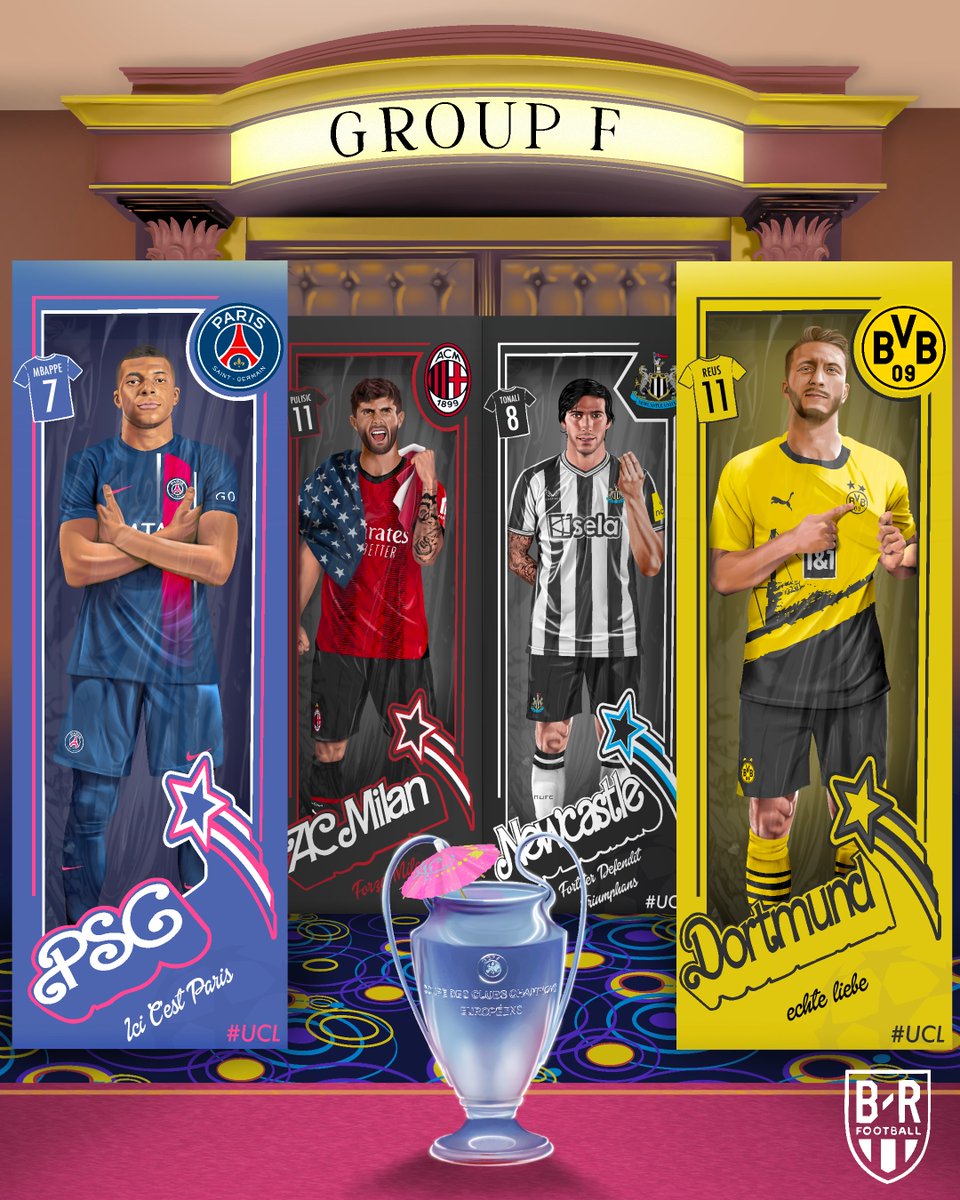 #UCL GROUP F 🌟 PSG Dortmund AC Milan Newcastle