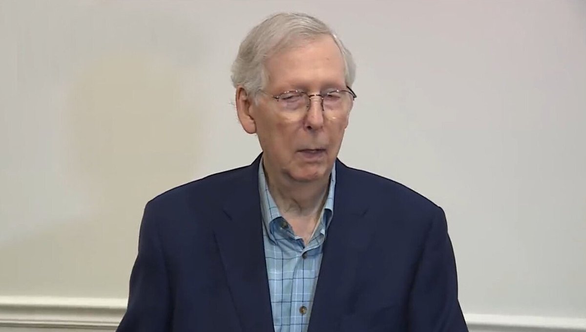 TheBabylonBee's tweet photo. Mitch McConnell Blinks Twice To Signal His Resignation https://t.co/nI2SbLgLqY https://t.co/WsiwH3V7i3