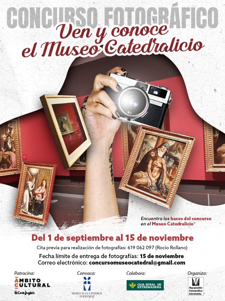 CajaRuralEx's tweet photo. 📸El Museo Catedralicio de Badajoz ha convocado el primer concurso fotográfico "Ven y conoce el Museo de la Catedral", organizado por @afe_fotos_twitt, con el patrocinio de @CajaRuralEx y @elcorteingles. ¡Hay 600 euros en premios! Anímate a participar https://t.co/C8EvolywA4