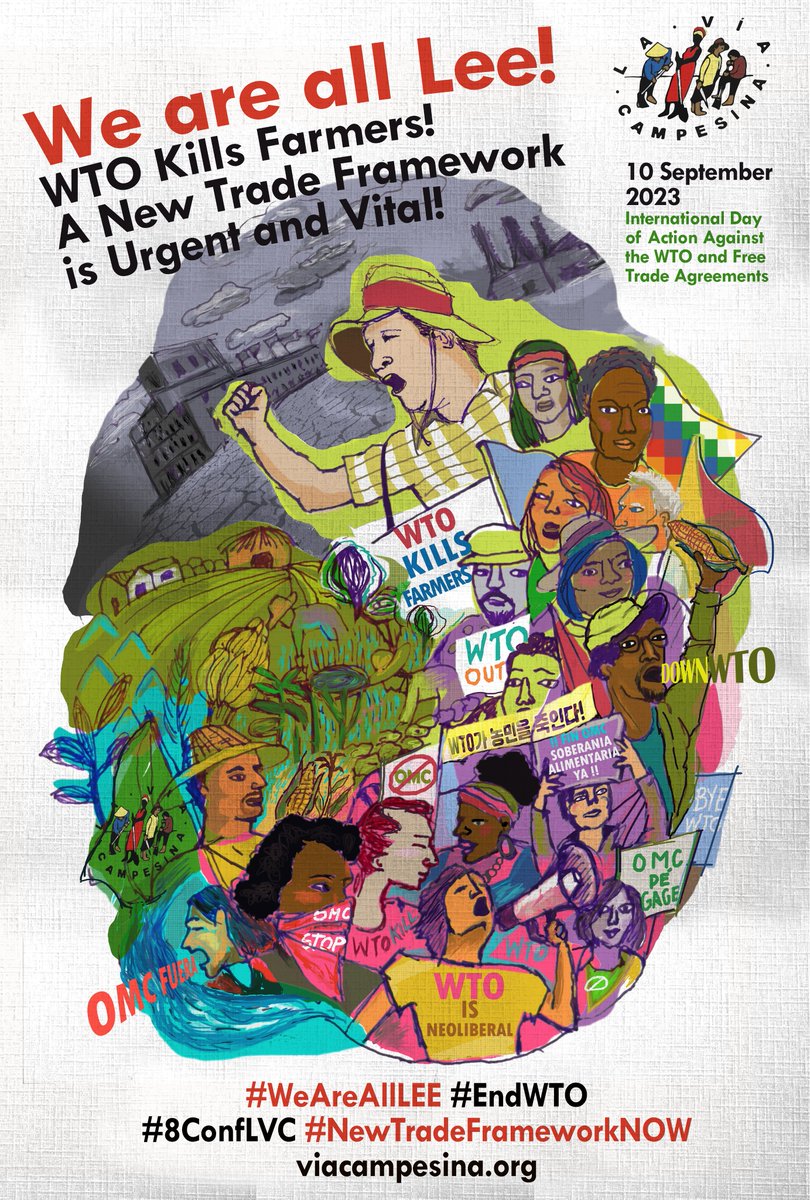 Faced with global food crises and the destructive impact of the WTO, La  Via Campesina calls for dismantling this organization and creating a new trade framework based on #FoodSovereignty and solidarity.  #NewTradeFrameworkNOW #EndWTO  viacampesina.org/en/call-to-act…