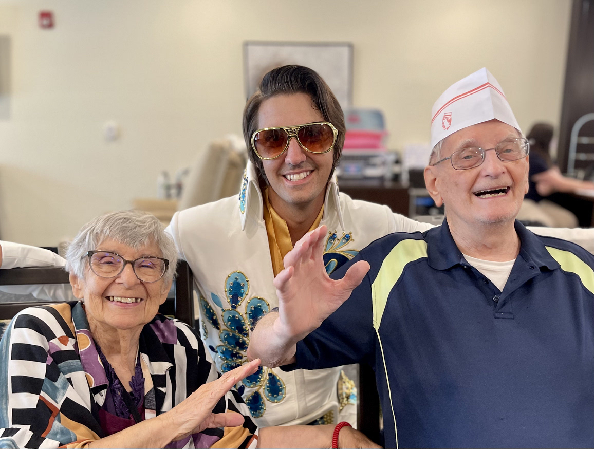 TaylorSpringsHC's tweet photo. Throwback Thursday!! Let’s take it back to our Hot August Nights, here with our legacy residents! Elvis was a dream come true!🕺🏻 #TaylorSpringsHC #Legacy #TrilogyBFF https://t.co/6R5YRUi67C