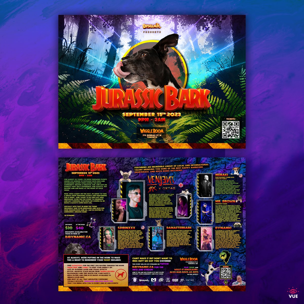 VueDesign's tweet image. Jurassic BARK! flyer is complete. 🦕
#Flyers #GraphicDesign #GraphicDesigner #graphics #JurassicPark #rave #edm #design