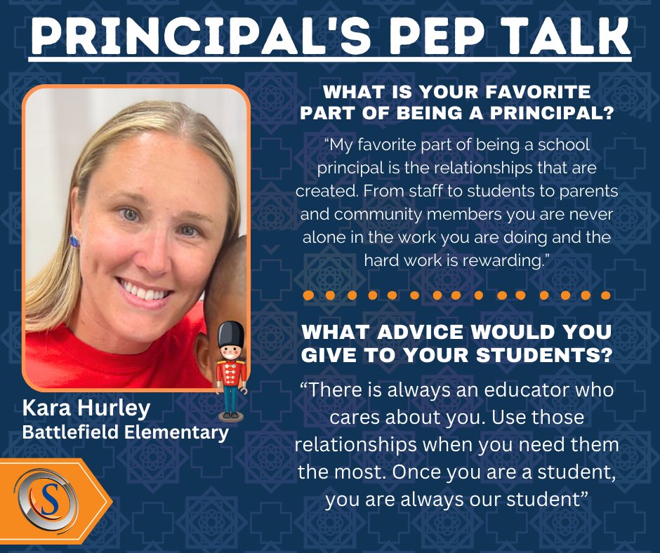 Principal's Pep Talk Kara Hurley Battlefield Elementary #wearespotsy