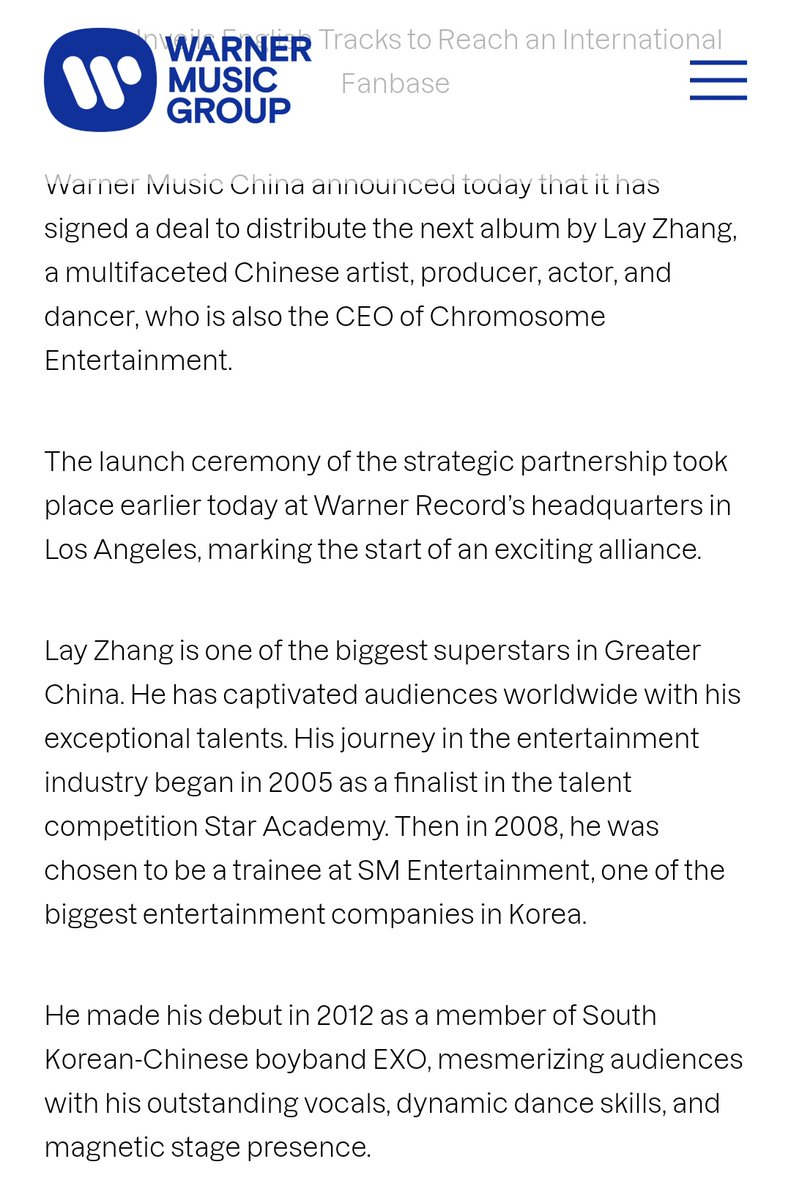 XingPark's tweet photo. 230831 @warnermusic signs deal to distribute Yixing's next album at Warner Record’s headquarters LA today!
@layzhang: “I am eager to share my new songs with a broader audience, and this collaboration marks an exciting chapter in my musical journey.”
🔗 https://t.co/1zf6RuI90x https://t.co/MD7lc6Hu9x