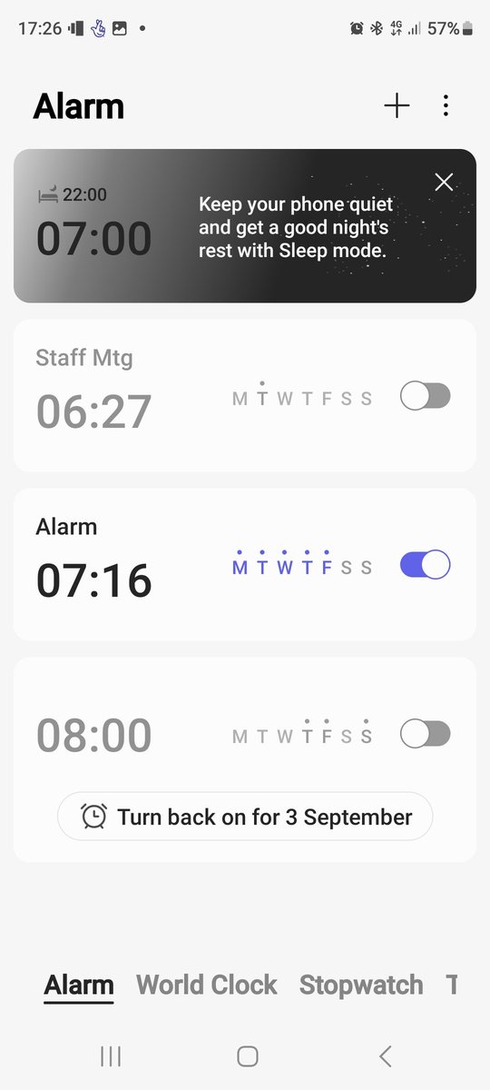 Alarm's back on.  Work mode re-activated.  Have a great day tomorrow, everyone ✏️ 🗒 🙂