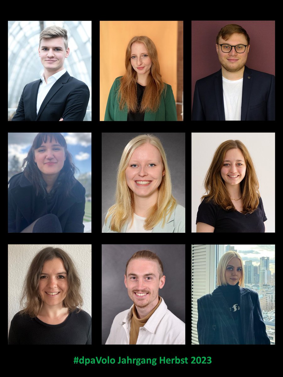 Heute starten 9 neue Volos ihre Ausbildung bei <a href="/dpa/">dpa</a> bzw. <a href="/dpaAFX/">dpa-AFX</a>. Wir sagen herzlich willkommen zu <a href="/gru_rab/">Rabea Gruber</a>, <a href="/PatriciaBartos/">Patricia Bartos</a>, <a href="/EvelynDenich/">Evelyn Denich</a>, <a href="/Holledauerflo/">Glorian Fut</a>, <a href="/Alimsternet/">Alina Schmidt</a>, <a href="/WiwiWillsWissen/">Niklas Treppner</a>, <a href="/SarahKnorr_/">Sarah Knorr</a>, <a href="/LeoFischer97/">Leonard Fischer (dpa-Volo)</a> und <a href="/anna_ross_dpa/">Anna Ross</a>! Infos zum #dpaVolo: dpa.com/de/karriere/vo…