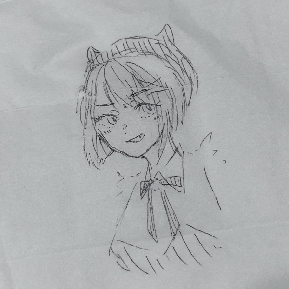 K_rin_lemon's tweet photo. 唐突に絵を描きたくなったとき、家に紙がないのでティッシュに描く https://t.co/duoO0c50mE