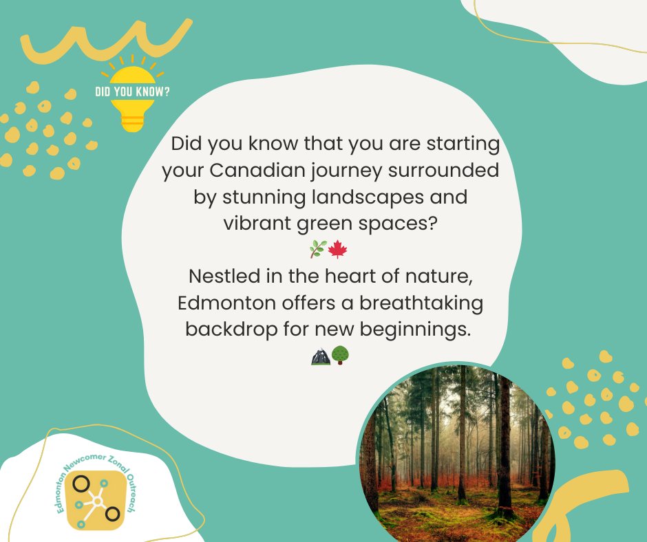 ENZO Edmonton (@enzoedmonton) on Twitter photo Nestled in the heart of nature, Edmonton offers a breathtaking backdrop for new beginnings. 🏔️🌳 Imagine starting your Canadian journey surrounded by stunning landscapes and vibrant green spaces! 🌿🍁 
#enzoedmonton #Enzo #newcomersincanada #immigrants #services
#newbeginnings Nestled in the heart of nature, Edmonton offers a breathtaking backdrop for new beginnings. 🏔️🌳 Imagine starting your Canadian journey surrounded by stunning landscapes and vibrant green spaces! 🌿🍁 
#enzoedmonton #Enzo #newcomersincanada #immigrants #services
#newbeginnings