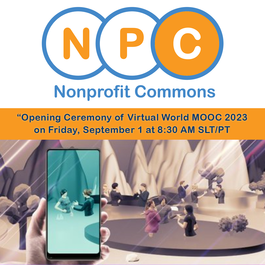 renneemiko's tweet photo. #VirtualGood At 8:30 AM SLT on Sept 1 at the Nonprofit Commons in @SecondLife Meeting, please join us for the “Opening Ceremony of Virtual Worlds MOOC 2023”. Attendees will learn about the platforms, organizers, and events that will take place. See you at https://t.co/2ZR4MMuVU6 https://t.co/111OAWnE57