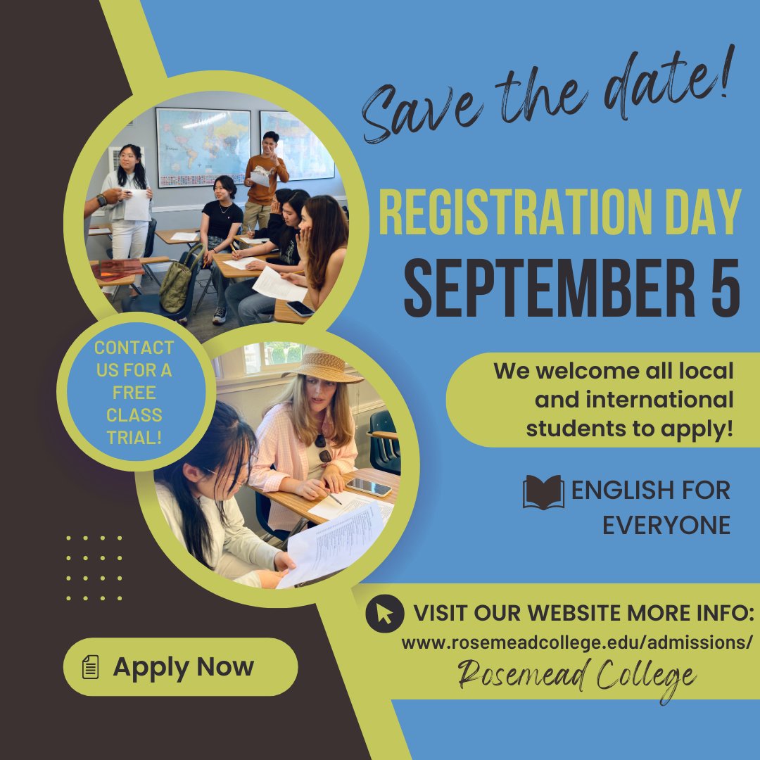 ESLRosemead's tweet image. Have you considered studying ESL in a focused and driven environment? Classes vary from the beginner ESL to TOEIC/TOEFL preparation courses. ⁠ 

Call 📞or send 📩 an e-mail to our Admissions Office to get started TODAY 🎉

#enrollmentday #esl #eslclass #LearnEnglish