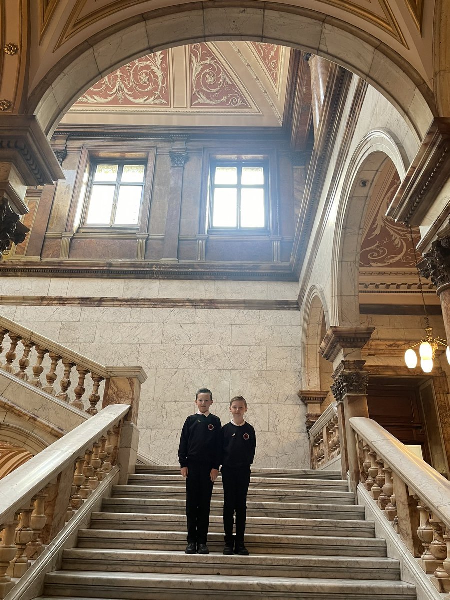 Our new JRSO’s spent the morning at Glasgow City Chambers learning all about their role this year. J and B were a credit to the school and even managed to meet the Lord Provost of Glasgow  <a href="/LordProvostGCC/">Lord Provost of Glasgow</a> @GCCRoadSafety #responsiblecitizens