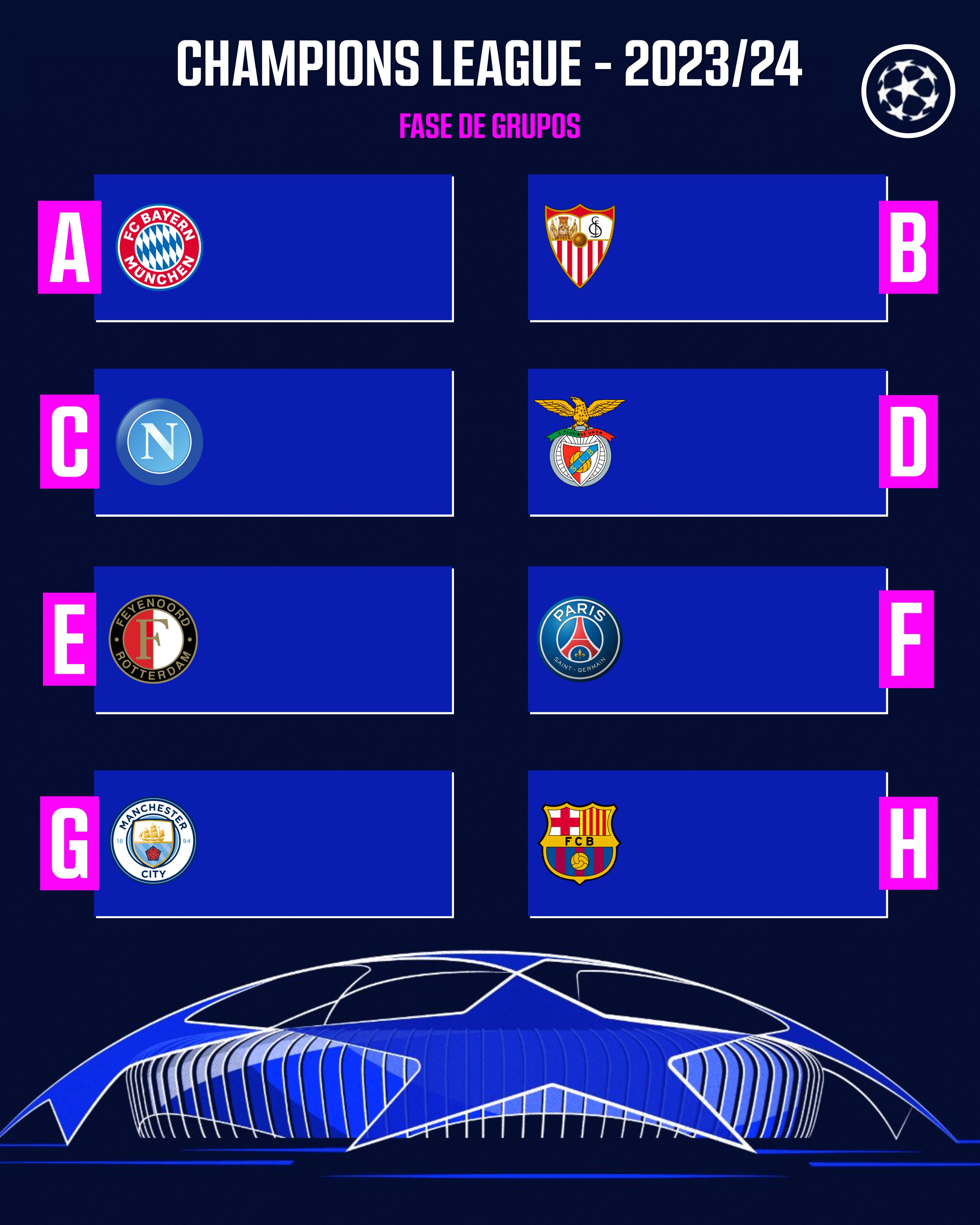 Champions League 2023/24: os jogos da primeira rodada - Champions League -  Br - Futboo.com