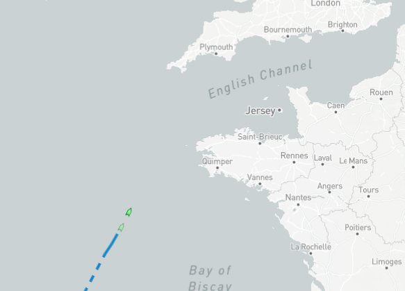 Today's episode of Boat Watch sees the APL Changi sail through the Bay of Biscay. Not long now!