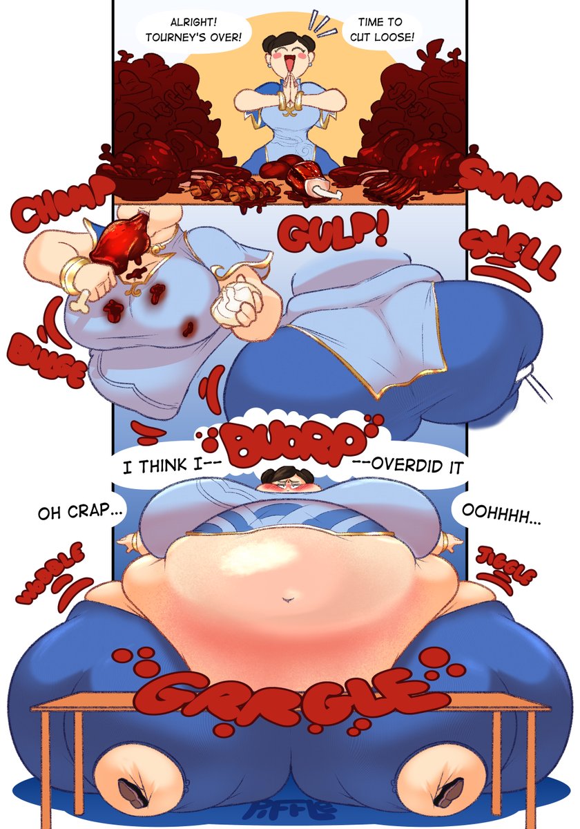 July's theme was BBQ
"Chun-Li off her training regimen and stuffing herself to bursting with barbecue"
