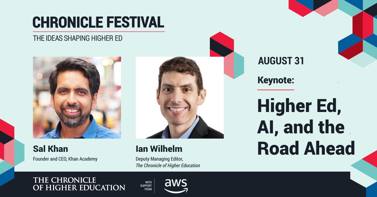 chronicle's tweet photo. Our first session: @KhanAcademy founder Sal Khan discusses AI’s potential, pitfalls, and possible impact #ChronFest https://t.co/mHJYKSEo1v