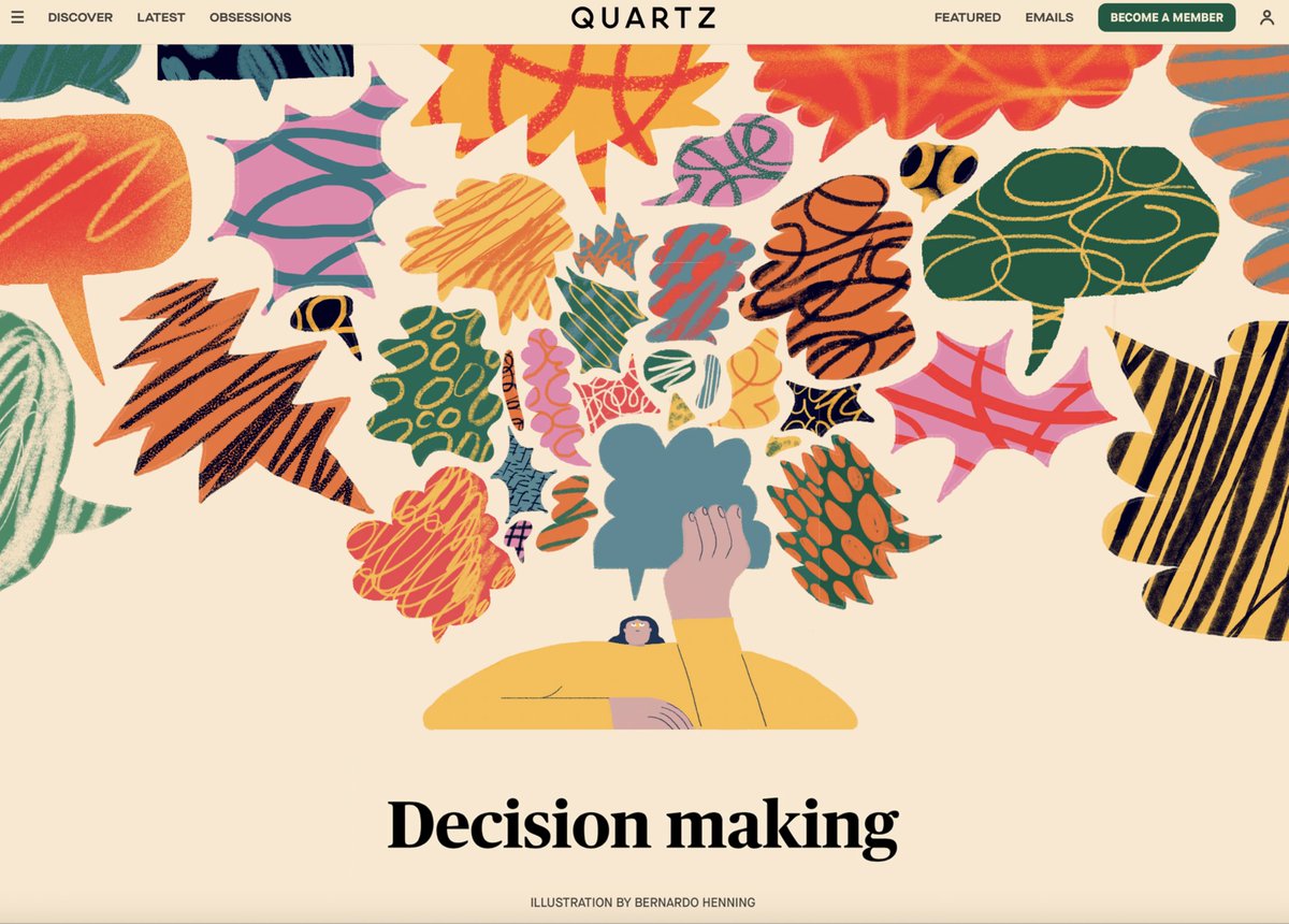 Illustration on "Decision Making" for <a href="/qz/">Quartz</a> 😶‍🌫️