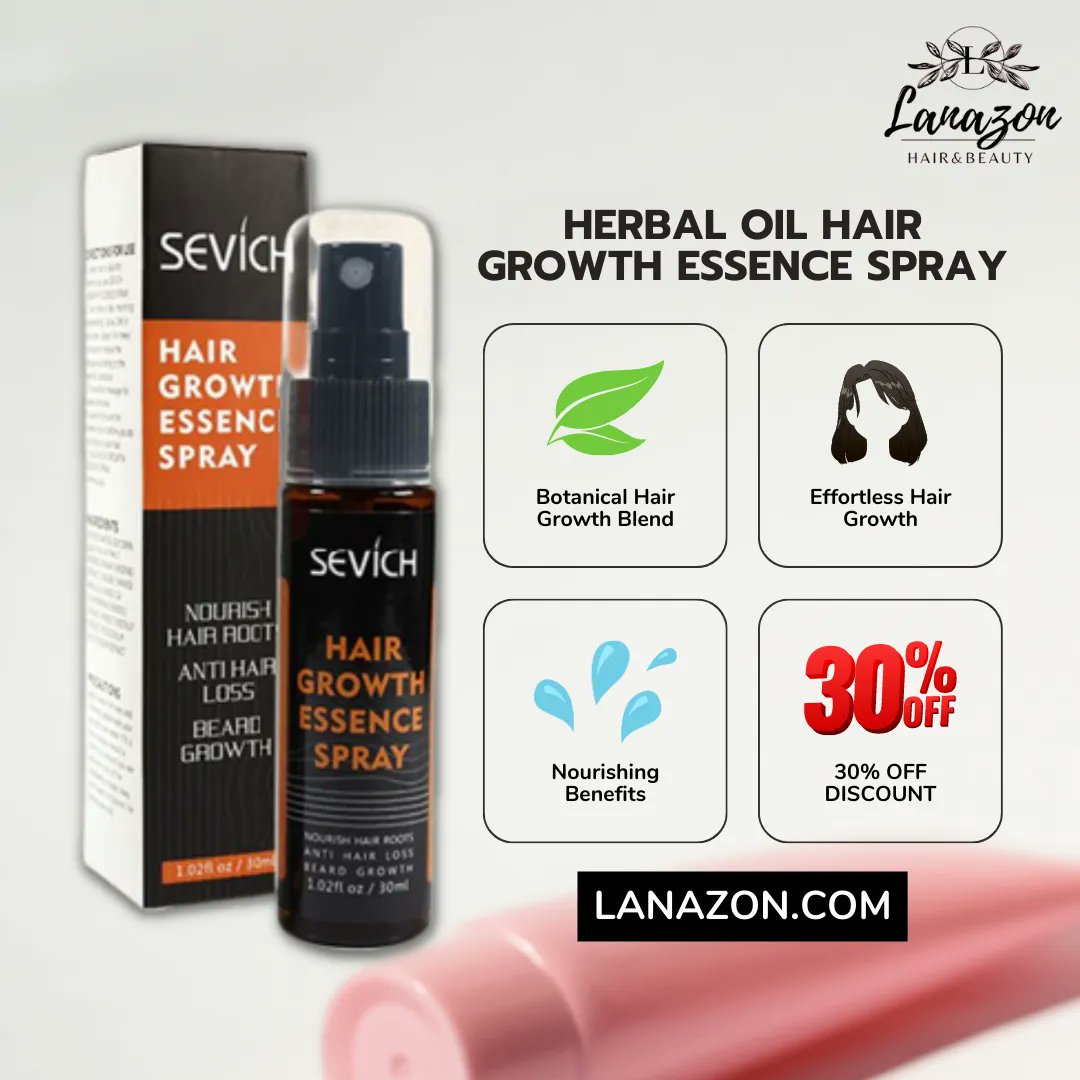 lanazonbeauty's tweet photo. Treat your hair with the ultimate luxury. Our Herbal Oil Hair Growth Essence Spray infuses your hair with enriching herbal oil to help promote hair growth.🤩💆‍♀️👩‍🦱😍#Lanazon #HairCare #HairProducts #BigSale #SummerSale #usa 
Buy this product here: https://t.co/gNFtmeW6oL https://t.co/9kCTlvnMCE