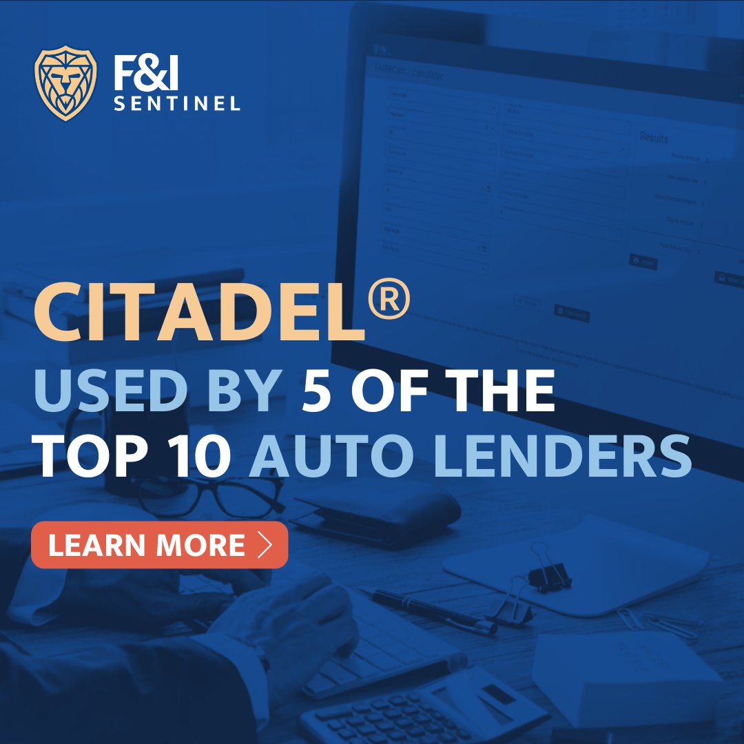 In today’s ever-changing regulatory environment, smart lenders are investing in compliance solutions to mitigate the financial, legal, reputational, and regulatory risks associated with financing and servicing F&amp;I products. Learn more: fandisentinel.com/citadel/