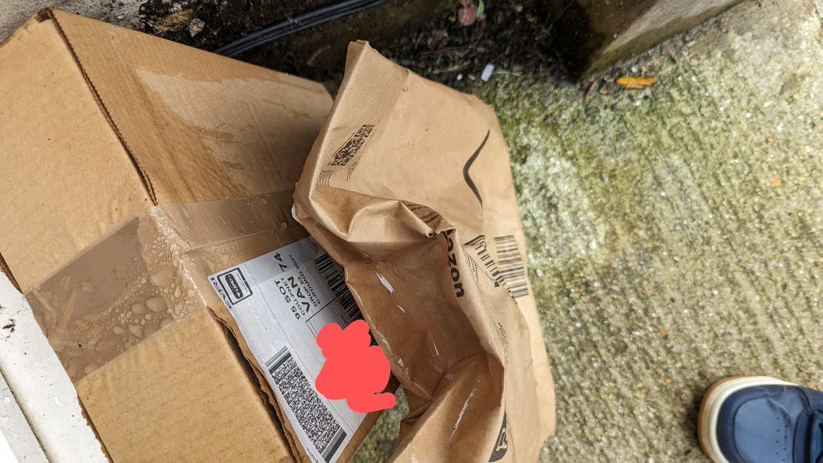 Thanks <a href="/AmazonUK/">Amazon.co.uk</a> these were left on our doorstep for 2 days in the rain! Surprised they were still there!!