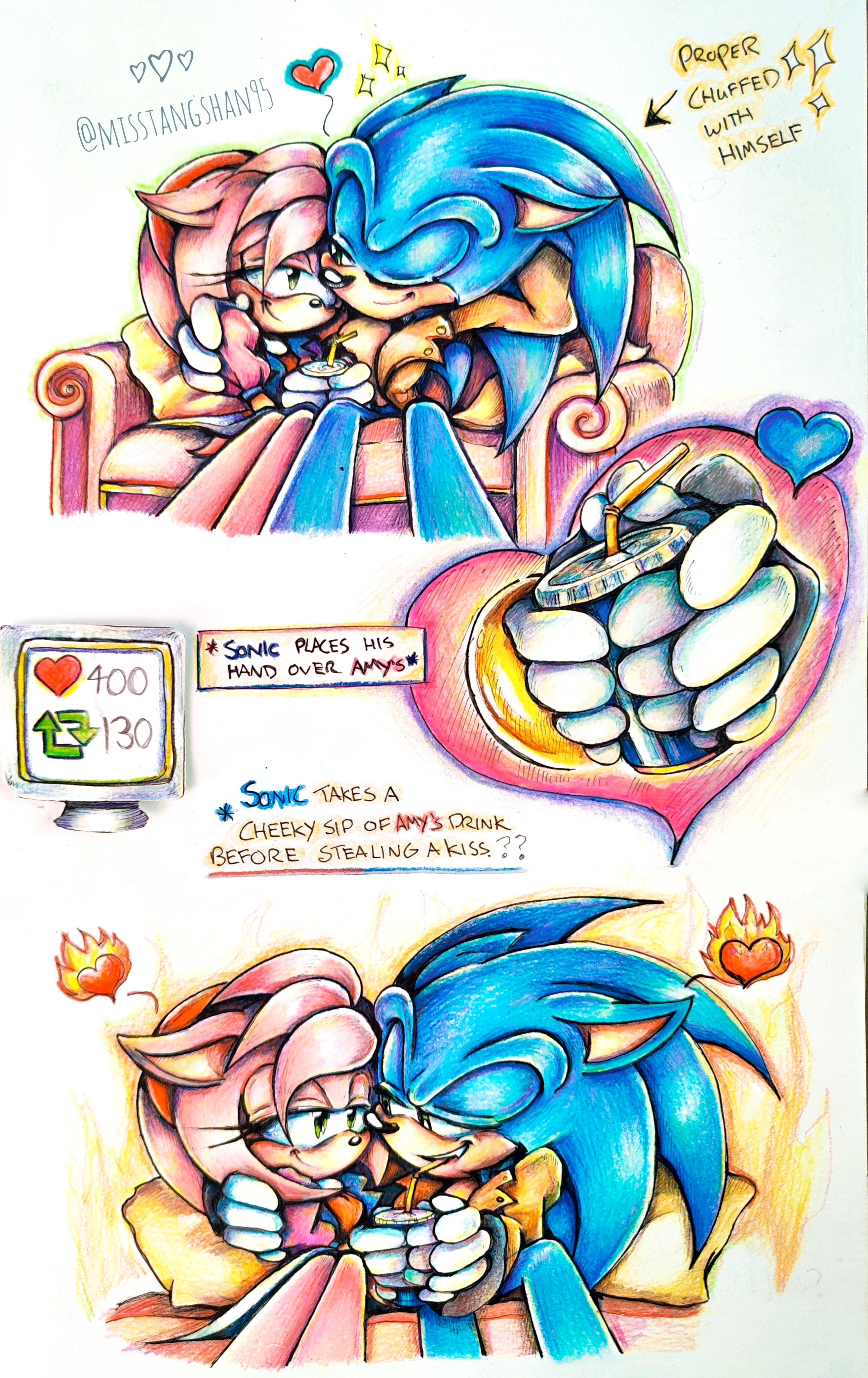 Mystic✨ (open commission💟) on X: Surprise kiss💖 #SonicTheHedeghog  #AmyRose #SonAmy  / X