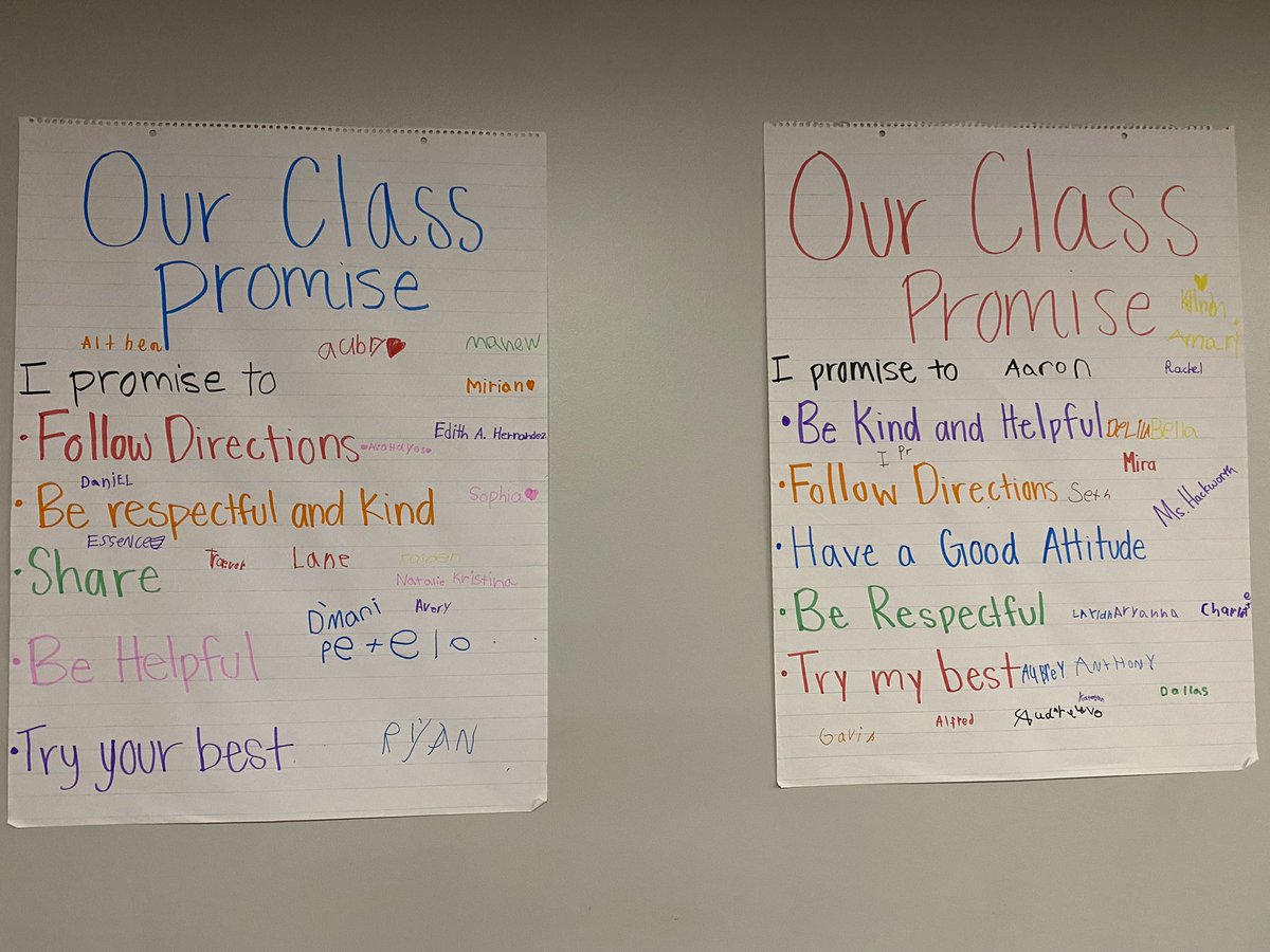 CFISD_Hancock's tweet photo. Class Promises in 2nd Grade! #2ndtoNone #MsGransberry #MsHackworth #MsRodriguez #MsCoronel #ClassPromise #SocialContracts @FelderTamera @CarrieAnneEd https://t.co/hH1UeyjTMW