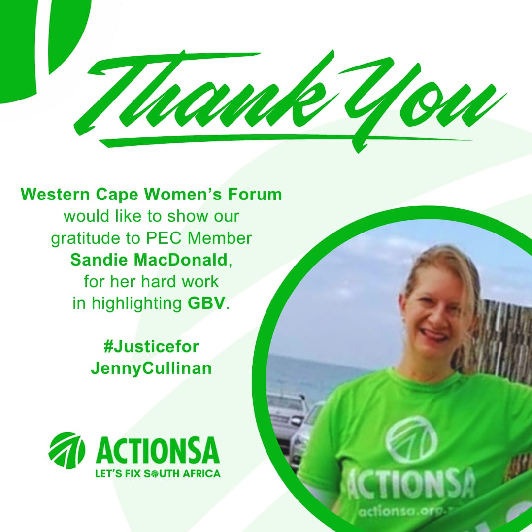Thank you for your hard work and dedication to the cause @sandie_macd Woman of Action, Strength and Valor #ActionSAWomensForum #ActionSAInTheWesternCape #EndGBVF
