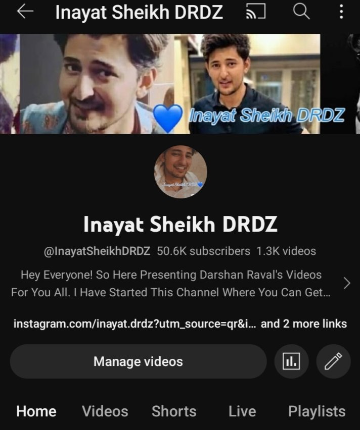 InayatDrdz's tweet photo. My Youtube Family Completed 50.6K Today💙!! Thank you @DarshanRavalDZ 💙✨!! It's All Because Of You &amp; Your Blue Family✨! Love You @DarshanRavalDZ 💙💙 &amp; My YouTube Family ❤️❤️ https://t.co/GOuWquqPas