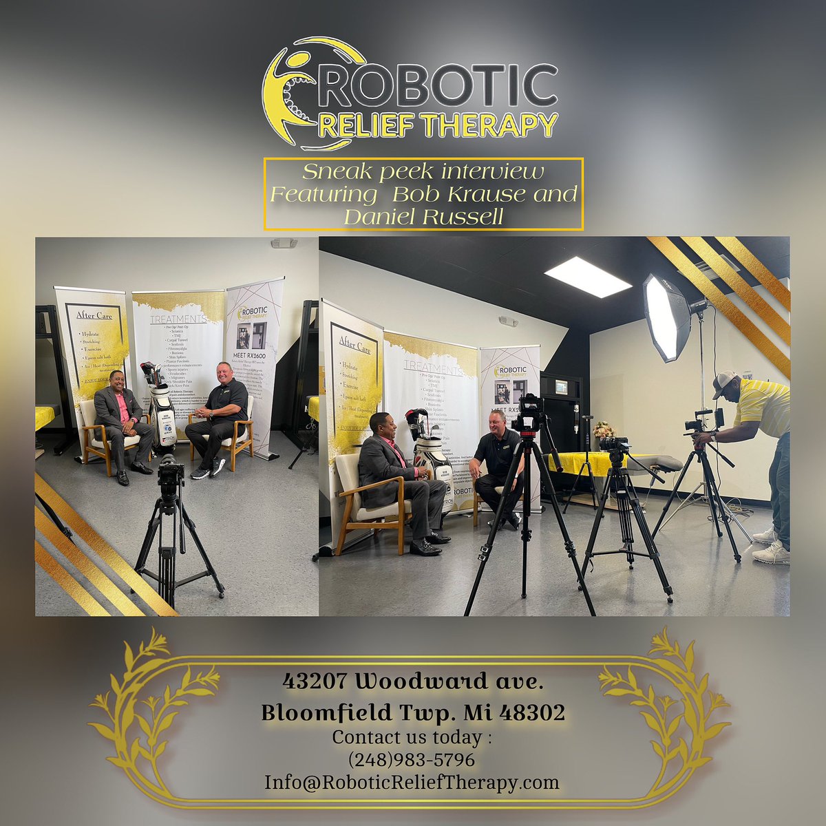 Robotic Relief Therapy (@roboticrelief) on Twitter photo Great things coming! Follow us on all our socials to stay updated.
Contact us for more info:
(248)983-5796
Info@RoboticReliefTherapy.com
RoboticReliefTherapy.com Great things coming! Follow us on all our socials to stay updated.
Contact us for more info:
(248)983-5796
Info@RoboticReliefTherapy.com
RoboticReliefTherapy.com
