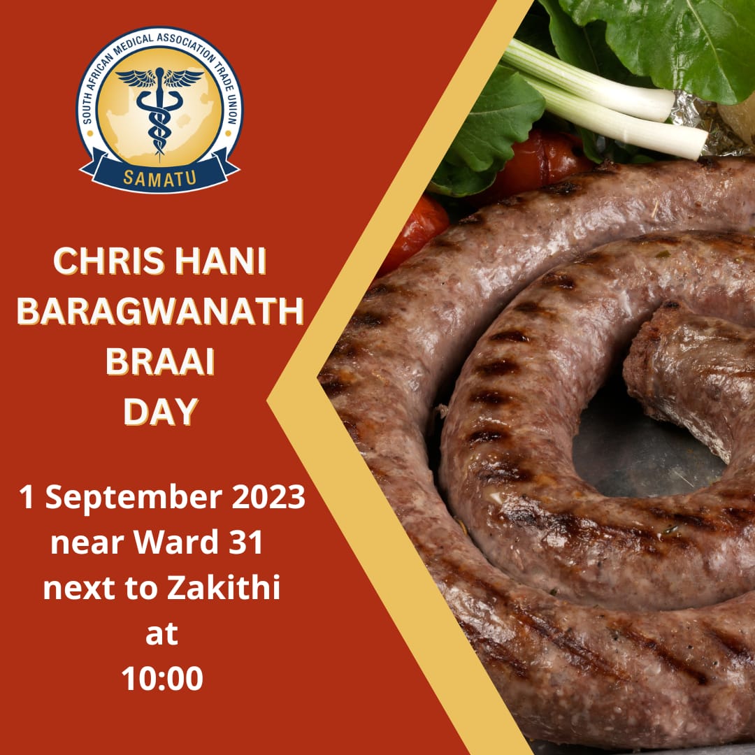 Visit the SAMATU branded Gazzibo and have a bite or hot dog.
The Provincial Chair, Dr Phuti Khomotso Ratshabedi will be ready to welcome you.
Call or send him a WhatsApp message on 0797462286.
