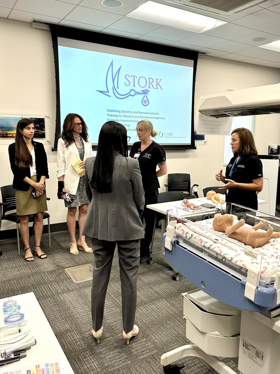 UMMCnews's tweet photo. We were honored to host Anat Sultan-Dadon, consul general of Israel to the Southeast US, for a tour of UMMC. We discussed possible joint projects in research &amp; community outreach. We were especially happy to demonstrate our STORK training program for first responders. https://t.co/HAZaq2SEBM