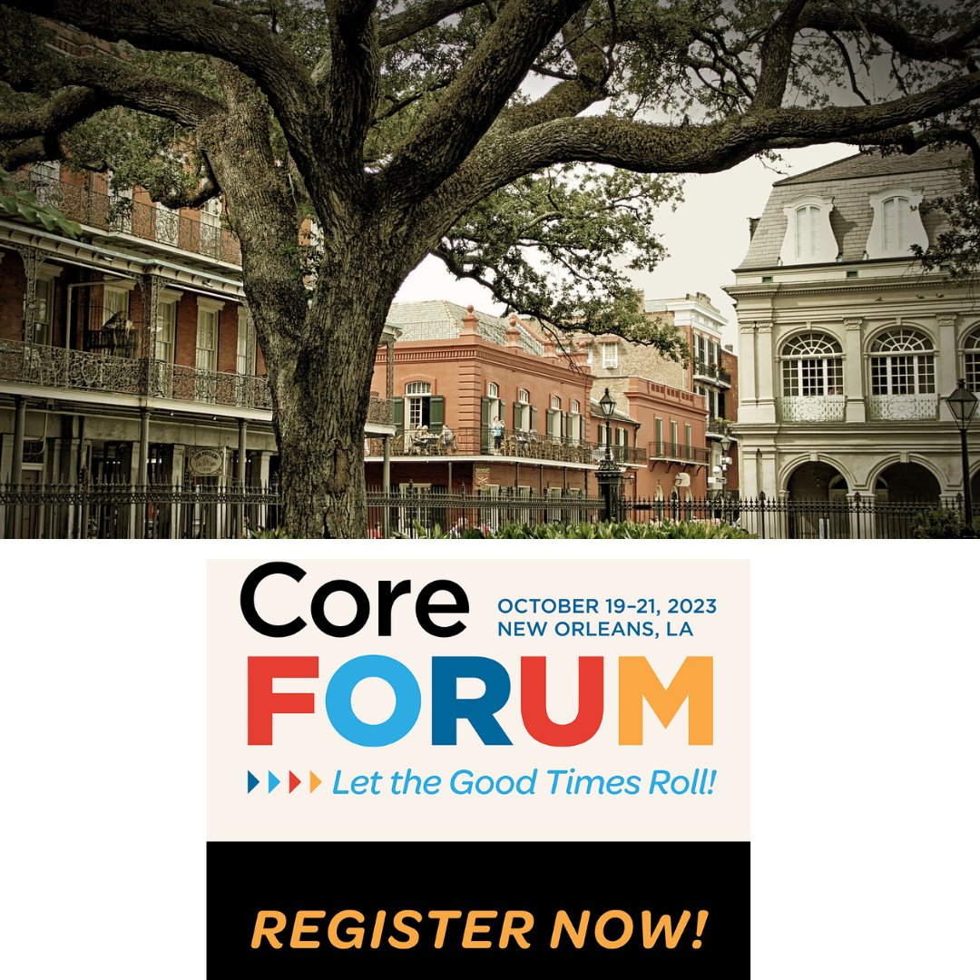 AmandaClick's tweet image. If you need a reminder to register for an amazing weekend with your library peers October 19-21 in New Orleans at the 2023 Core Forum, this is it! Early bird registration ends September 9. Learn more and register today at coreforum.org #CoreForum2023