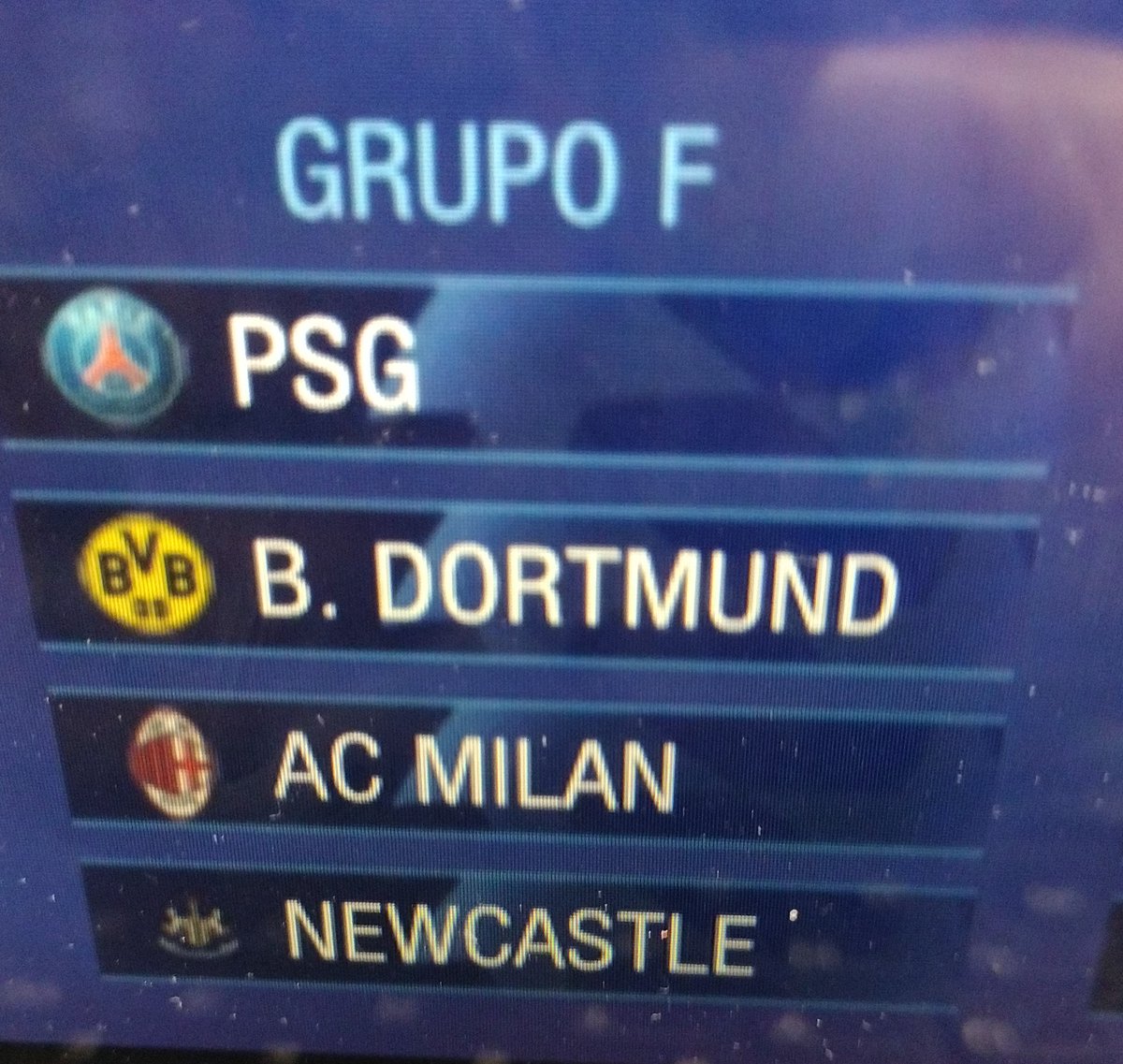 Vaya grupo 😦 
#ChampionsLeague #SorteoChampions