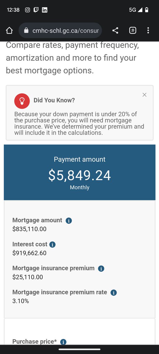 ted_clifford's tweet photo. @cafreeland Amazing. Their own communication has Olivia and Amira who save $90,000 for a $900k house. This is their mortgage payment.

Their household income would have to be close to 210,000 to support a monthly mortgage payment like that. 

Median household income in Ontario is $74,000 https://t.co/CVlAQ2iPfx