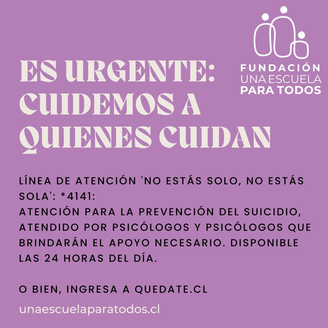 claudiaaldanas's tweet photo. Para una familia, llegamos tarde. 
Si necesitas apoyo psicológico, en este hilo hay varias formas.
Las cuidadoras nos aislamos, tenemos más incidencia de problemas de salud mental asociadas a nuestra función.
No nos soltemos ni dejemos que nos juzguen. A veces no podemos, no más. https://t.co/lsxvNJDKVd