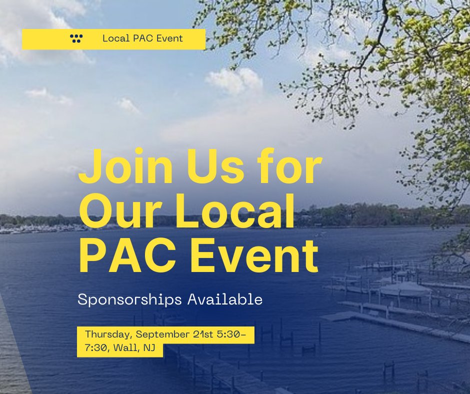 SBACNJ's tweet photo. Join SBACNJ for a Local PAC Fundraising Event 
Thursday, September 21st, 5:30-7:30pm, Wall, NJ
Come join us at a private residence on the picturesque Manasquan River in support of the SBACNJ-PAC. Attendees are limited to 100 guests so don’t wait, use the 2023 Registration Fly ... https://t.co/Mn9ANLtVRt