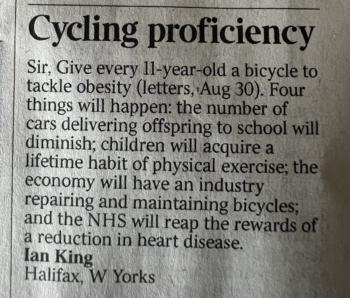 CycleStortford's tweet photo. The benefits of #cycling proficiency https://t.co/FjgfIE06K4