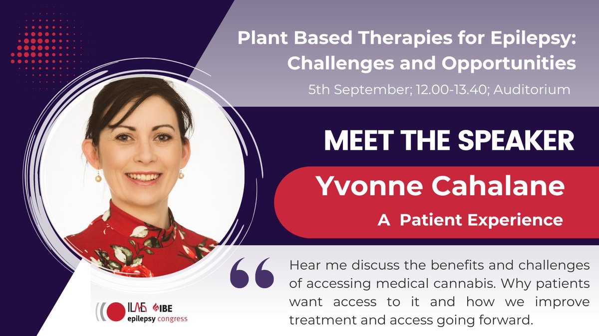 Are you curious about Plant Based Therapies for #Epilepsy? 

If so you won't want to miss hearing <a href="/YCahalane/">🌈𝐘𝐯𝐨𝐧𝐧𝐞 𝐂𝐚𝐡𝐚𝐥𝐚𝐧𝐞</a> speaking at #iec2023 next Tues, 5th Sept at #iec2023 

Learn more about Yvonne and our #LivedExperience speakers: bit.ly/IEC_PWE-Speake…

#EpilepsyVoices