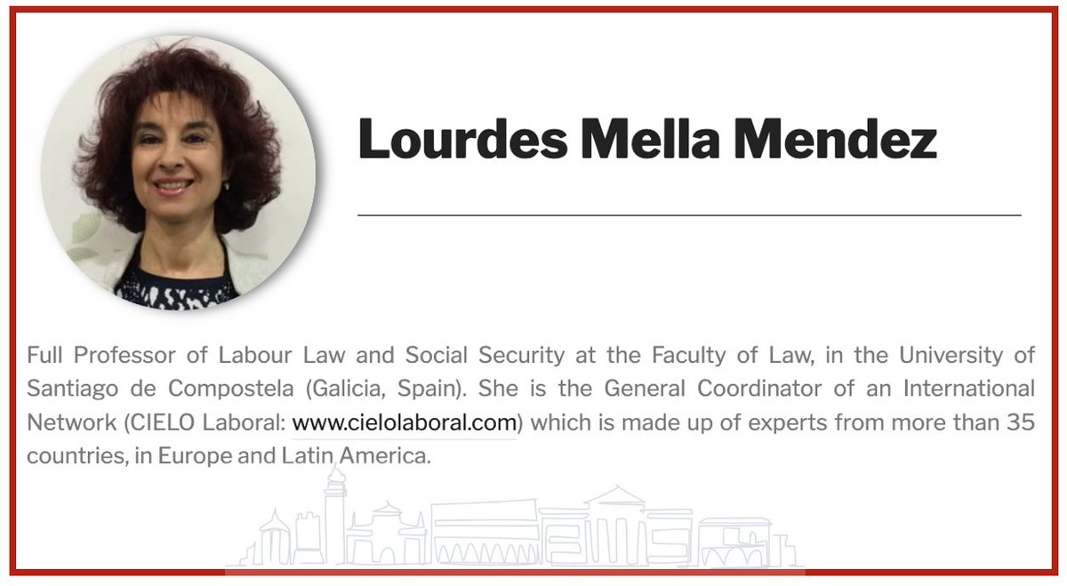 ADAPT_bulletin's tweet photo. Keynote Speaker #9: @LourdesMella (@UniversidadeUSC-@CIELOlaboral).
As Guest Chair, will coordinate the 🇪🇸plenary session dedicated to reflections on #meaningofwork read through the lens of #labourlaw. https://t.co/jCS37IsUXM https://t.co/VHUbYPLnpg