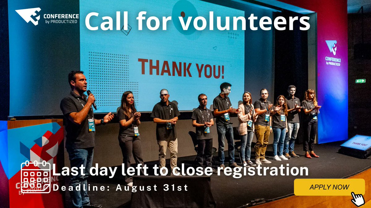 ProductizedConf's tweet image. 🗓️🚀 Final Call: Time is running out to become a volunteer at our event! If you&apos;re eager to make an impact and be part of a dynamic team, today&apos;s the day to apply. Let&apos;s make memories together!
[forms.gle/Swc4heQKNo35ib…]
#Productized23 #SummerPosts #VolunteerImpact #ApplyToday