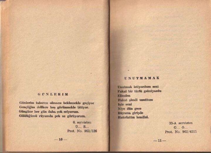 1960'larda Bakırköy Ruh ve Sinir Hastalıkları Hastanesi’nde Yatan Akıl Hastalarının Yazdığı Şiirler.