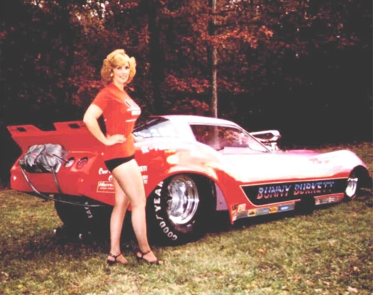 If there was a More Attractive lady drag racer than Carol “Bunny” Burkett.  There can’t be many…she Drag raced nearly 50 years till passing away in 2019 at age 74!  Gary Pritchett ran Bunny’s old car at the Funnycar chaos in Maryland this past Weekend