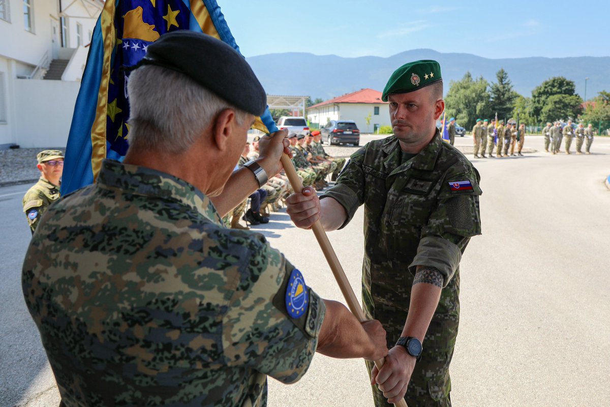 SlovakEmbBiH's tweet photo. After a year in BiH 🇧🇦, LTC Iliško & 25 #SLOVCON 🇸🇰 soldiers have rotated out. Big shoutout to them for their incredible work! 👏 Welcome aboard, LTC Mizerák! 💪 Keep up the great work while staying safe & representing 🇸🇰 with pride! 🌟 @euforbih @mosr_official @ozbrojenesily https://t.co/HIUqCr2M42