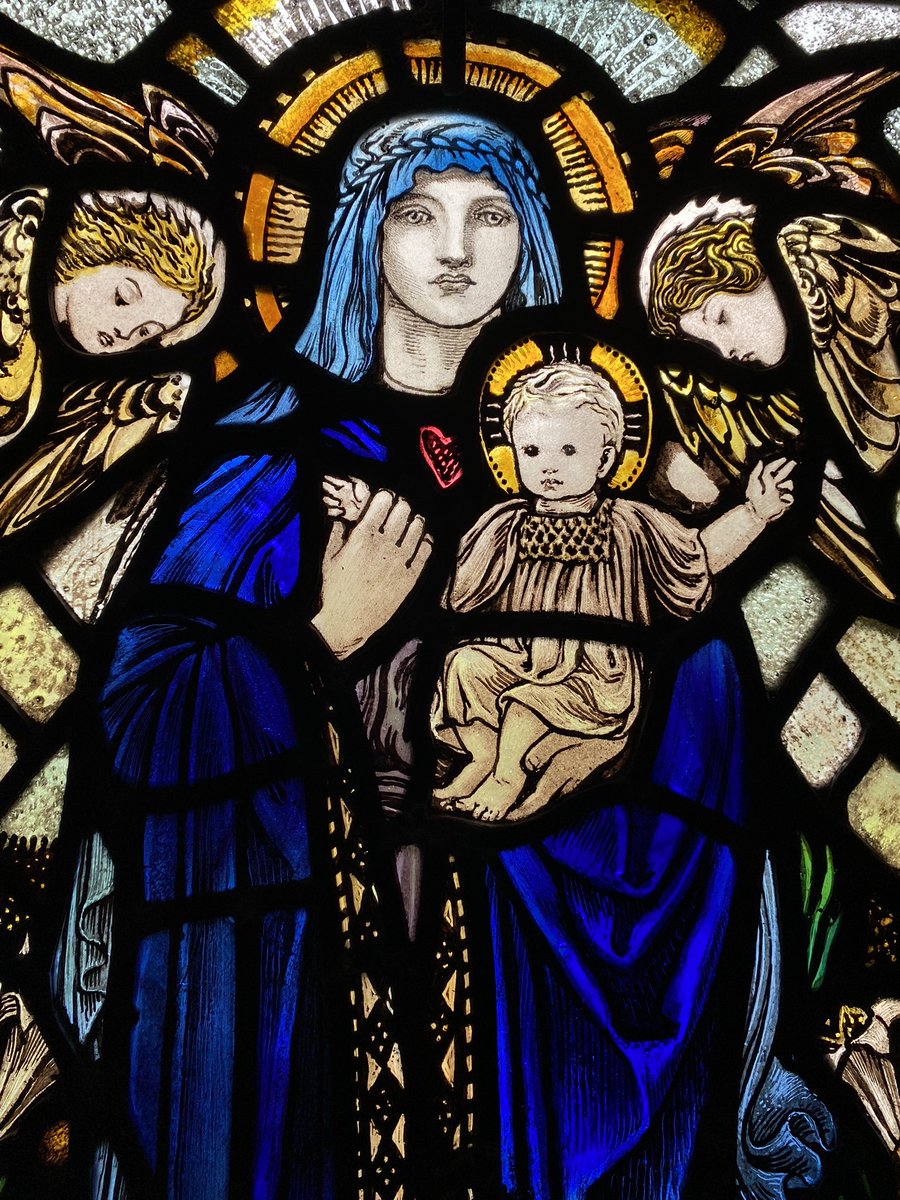 Just one of the spectacular details of the earliest Arts &amp; Crafts #StainedGlass by #KarlParsons at St Albans #Hindhead on our @bsmgp #SurreyConference ~ extraordinary #glasspainting, rich slab glass &amp; superb compositions ~ we’re having lots of fun! <a href="/ArtGuideAlex/">Alexandra Epps</a> <a href="/JessStroudGlass/">Jess Stroud</a>