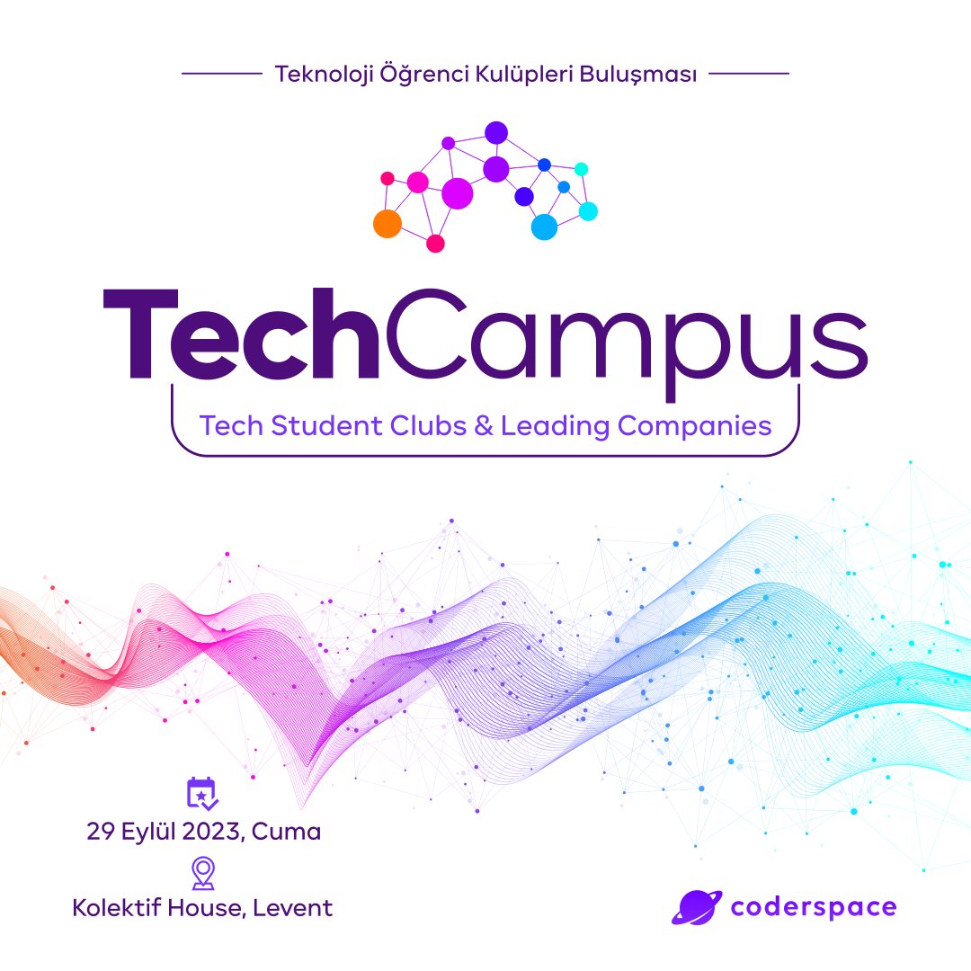 coderspace_io's tweet image. 🚀 TechCampus’e geri sayım başladı!

#TechCampus&apos;te Türkiye’nin 50 farklı üniversitesinden 75&apos;ten fazla teknoloji öğrenci kulübümüzü ve iş ortaklarımızı bir araya getirmek için çok heyecanlıyız! 💜✌️

👋 29 Eylül’de, Kolektif House’da buluşmak üzere.

#Coderspace #TechCampus…