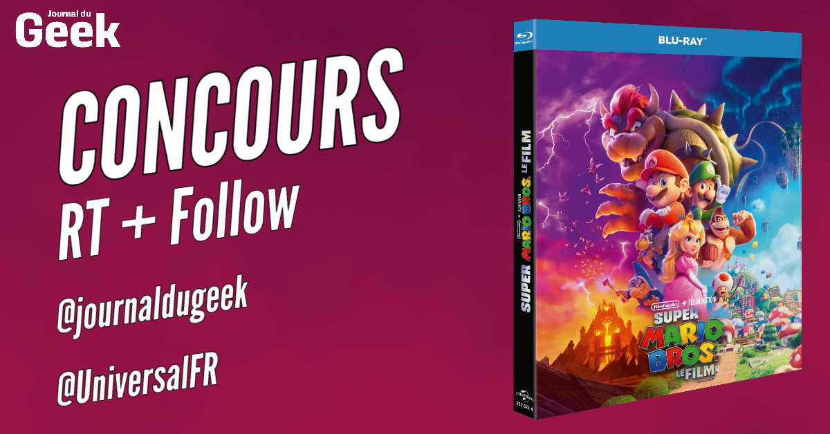 JournalDuGeek's tweet photo. 🎁#CONCOURS 🎁

Gagner des Blu-ray de l'excellent film d'animation Super Mario Bros., disponible depuis le 23 août !
👉RT &amp; Follow @journaldugeek + @UniversalFR
👉La bande-annonce : https://t.co/S6exrX2oEz
🍀Bonne chance ! https://t.co/Z0EhyXQCJi