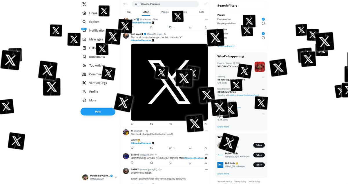 flixxpert's tweet photo. New animations of X dropping like Balloon 🎈 ….. Like ❤️ You will See Magic X #twitterlike https://t.co/jYIa54fa1C