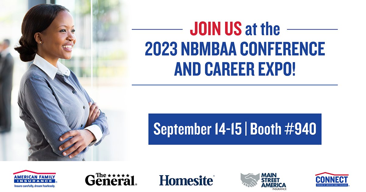 Heading to the 2023 @nbmbaahq Conference in Philadelphia? Be sure to stop by booth #940 and say hello to our amazing team! #NBMBAA #BlackMBAFWD23  #iWork4AmFam